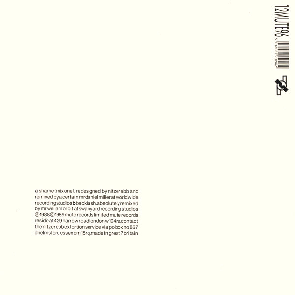 Nitzer Ebb - Shame | Mute (12MUTE96) - 2