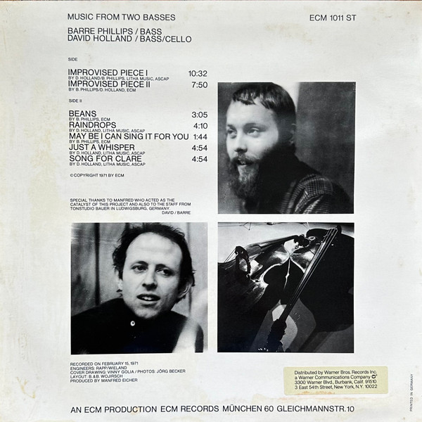 Dave Holland / Barre Phillips - Music From Two Basses | ECM Records (ECM 1011 ST) - 2 Dave Holland / Barre Phillips - Music From Two Basses | ECM Records (ECM 1011 ST) - 2