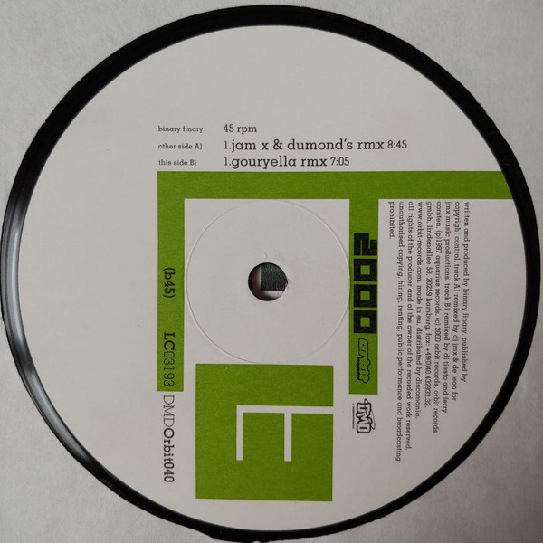 Binary Finary - 2000 | Orbit Records (DMDOrbit040) - 4