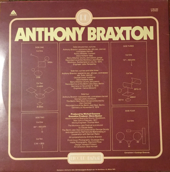 Anthony Braxton - The Montreux / Berlin Concerts | Record Bazaar (2 RB 290) - 2