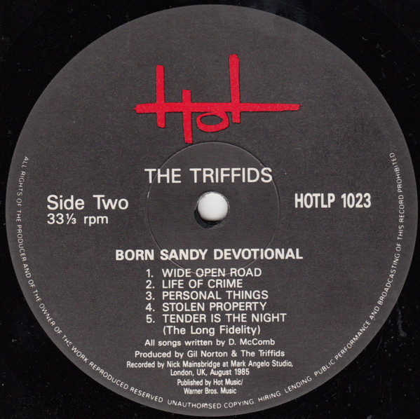 The Triffids - Born Sandy Devotional | Hot Records (HOTLP 1023) - 4