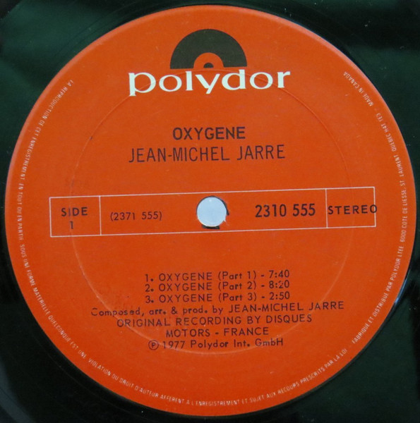 Jean-Michel Jarre - Oxygene | Polydor (2310 555) - 3