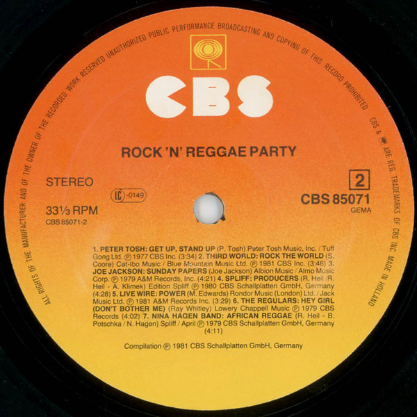 Various - Rock'n'Reggae Party | CBS (CBS 85071) - 4