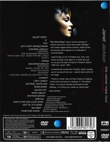 Janet Jackson - The Velvet Rope Tour - Live In Concert | EV Classics (EVDVD017) - 3 Janet Jackson - The Velvet Rope Tour - Live In Concert | EV Classics (EVDVD017) - 3