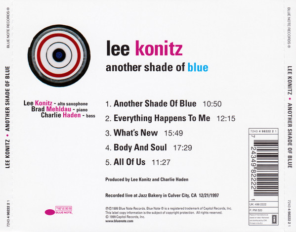 Lee Konitz - Another Shade Of Blue | Blue Note (7243 4 98222 2 1) - 2