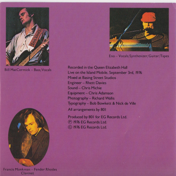 801 - 801 Live | EG (EGCD 26) - 3