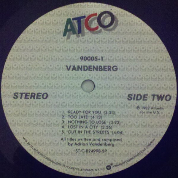 Vandenberg - Vandenberg | ATCO Records (90005-1) - 3 Vandenberg - Vandenberg | ATCO Records (90005-1) - 3