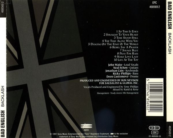 Bad English - Backlash CD | Epic (468569 2) - 2 Bad English - Backlash CD | Epic (468569 2) - 2