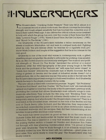 Iron City Houserockers - Cracking Under Pressure | MCA Records (MCA-39004) - 4 Iron City Houserockers - Cracking Under Pressure | MCA Records (MCA-39004) - 4