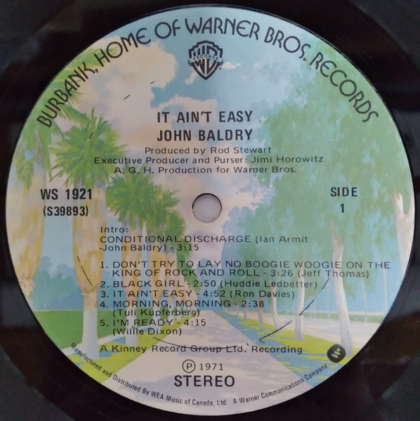 Long John Baldry - It Ain't Easy [Vinyl] | Warner Bros. Records (WS 1921) - 3