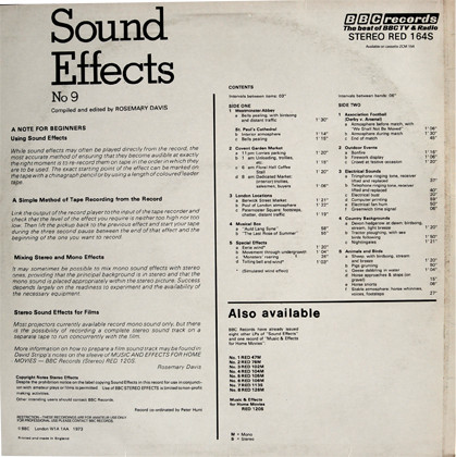 No Artist - Sound Effects No. 9 | BBC Records (RED 164S)