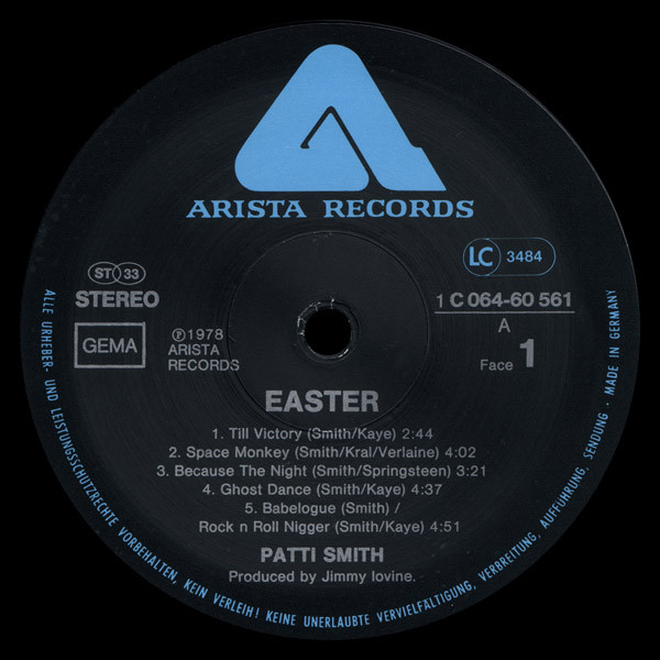 Patti Smith Group - Easter | Arista (1C 064-60 561) - 3