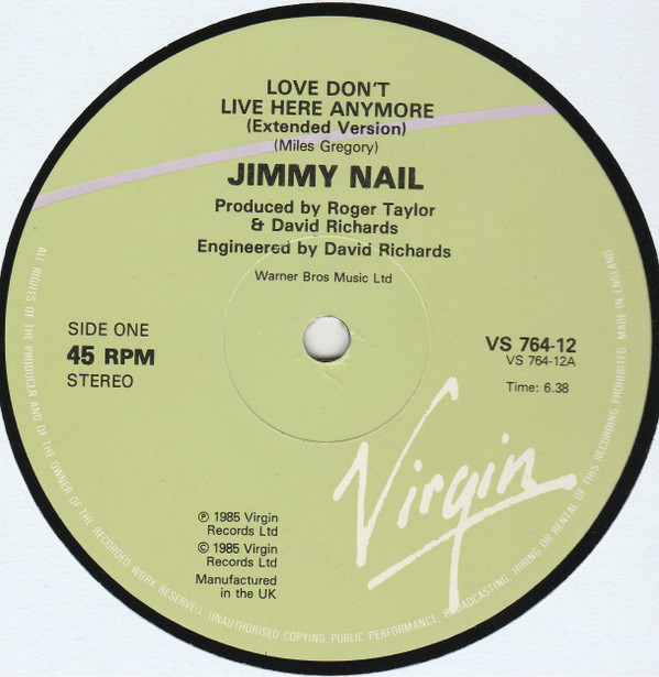 Jimmy Nail - Love Don't Live Here Anymore (Extended Version) | Virgin (VS 764-12) - 2