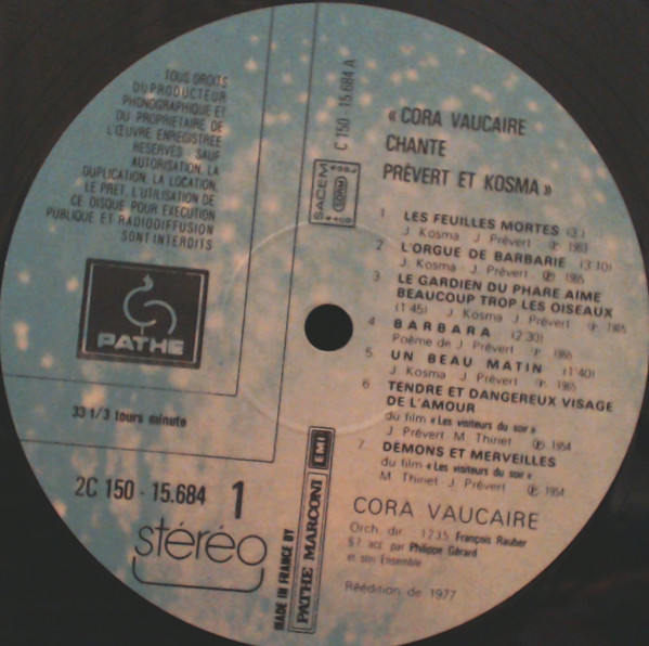 Cora Vaucaire - Cora Vaucaire | Pathé (2C 150-15684/5) - 4
