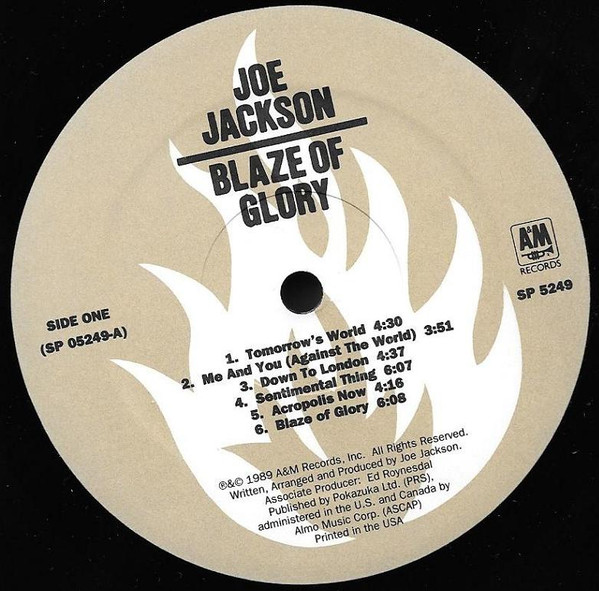 Joe Jackson - Blaze Of Glory | A&M Records (SP 5249) - 3 Joe Jackson - Blaze Of Glory | A&M Records (SP 5249) - 3