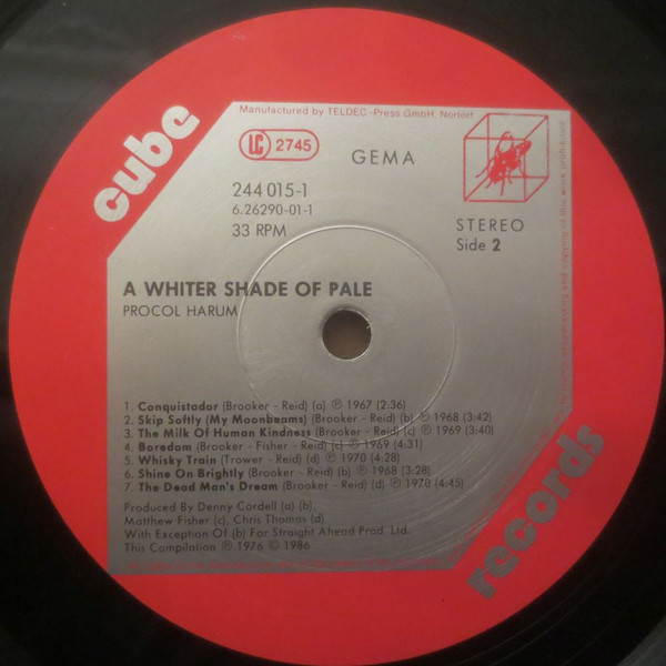 Procol Harum - A Whiter Shade Of Pale | Cube Records (6.26290 BL) - main