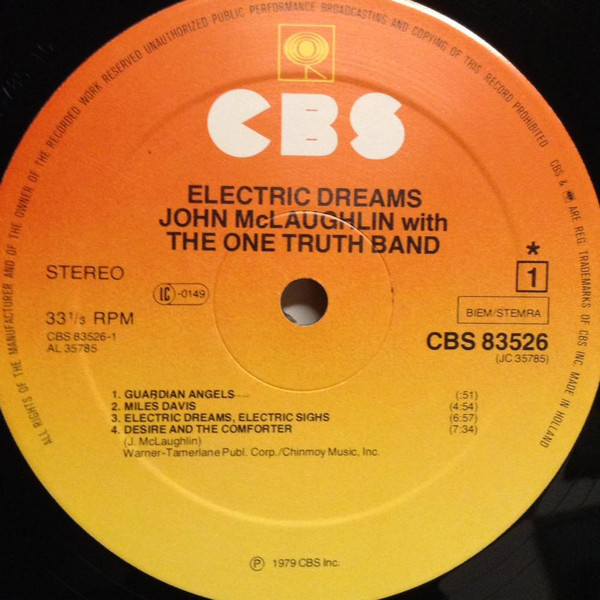 John McLaughlin With The One Truth Band - Electric Dreams | CBS (CBS 83526) - 3 John McLaughlin With The One Truth Band - Electric Dreams | CBS (CBS 83526) - 3