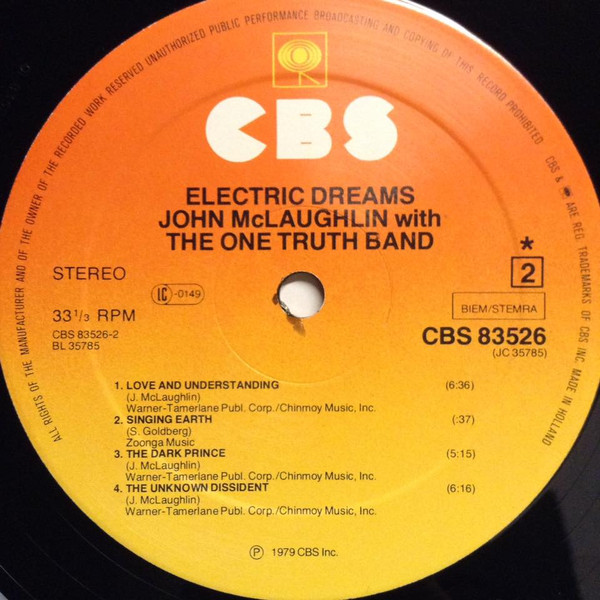 John McLaughlin With The One Truth Band - Electric Dreams | CBS (CBS 83526) - 4 John McLaughlin With The One Truth Band - Electric Dreams | CBS (CBS 83526) - 4