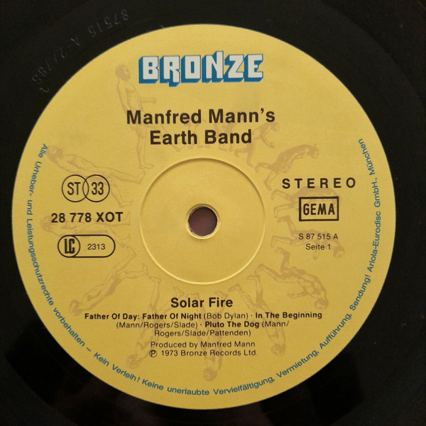 Manfred Mann's Earth Band - Solar Fire | Bronze (28 778 XOT) - 3