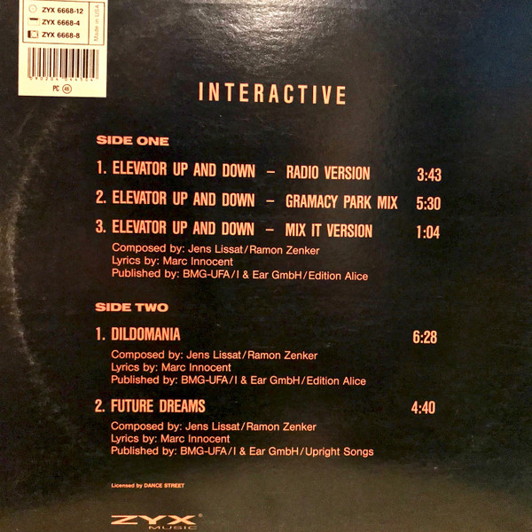 Interactive - Elevator Up And Down | ZYX Music (ZYX 6668-12) - 2
