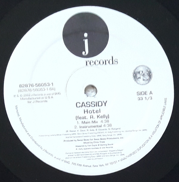 Cassidy Feat. R. Kelly - Hotel | J Records (82876-56053-1) - main Cassidy Feat. R. Kelly - Hotel | J Records (82876-56053-1) - main