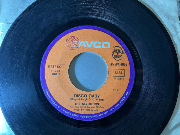 The Stylistics - Disco Baby / Thank you baby | Avco (45 AV 4602) - main