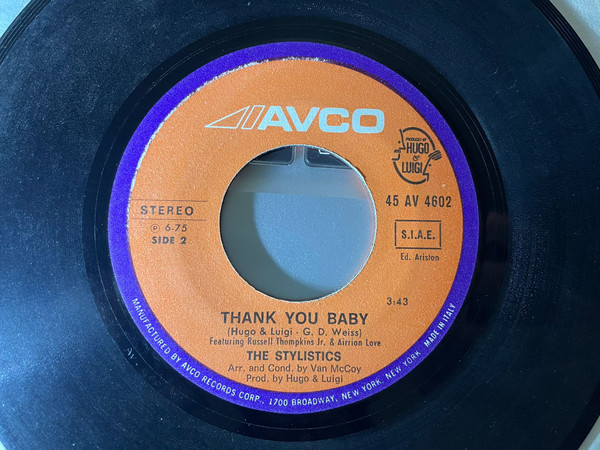 The Stylistics - Disco Baby / Thank you baby | Avco (45 AV 4602) - 2