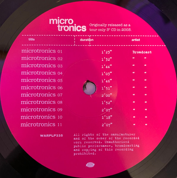 Broadcast - Microtronics - Volumes 1 & 2 | Warp Records (WARPLP335) - 3 Broadcast - Microtronics - Volumes 1 & 2 | Warp Records (WARPLP335) - 3