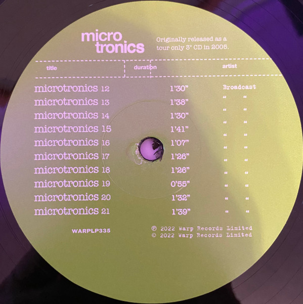 Broadcast - Microtronics - Volumes 1 & 2 | Warp Records (WARPLP335) - main Broadcast - Microtronics - Volumes 1 & 2 | Warp Records (WARPLP335) - main