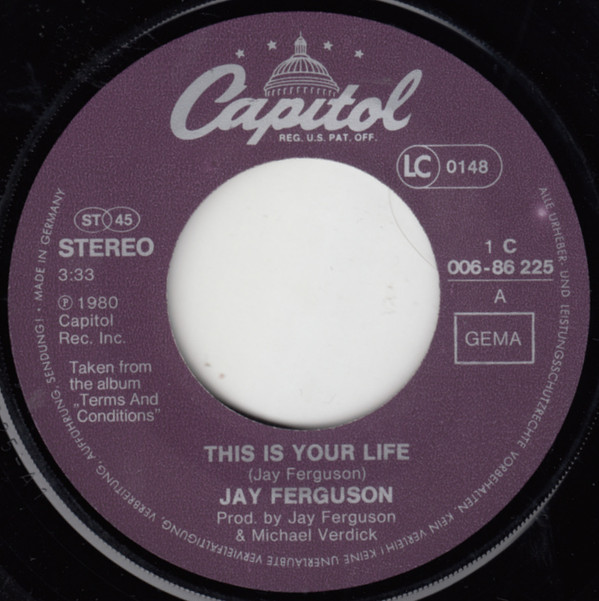 Jay Ferguson - This Is Your Life | Capitol Records (1C 006-86 225)