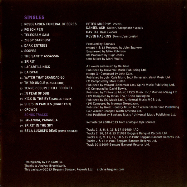 Bauhaus - 5 Albums | Beggars Banquet (BBQCD 2110) - 4