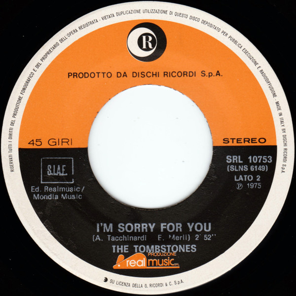 I Tombstones - Angie Baby | Ricordi (SRL 10753) - 4