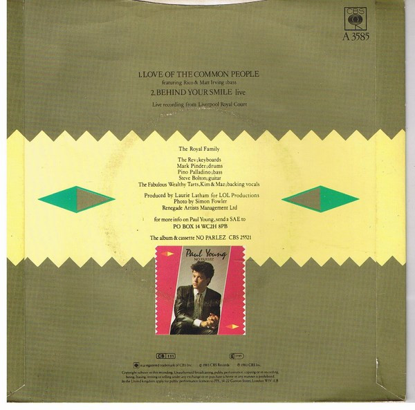 Paul Young - Love Of The Common People (Remix) | CBS (A 3585) - 2