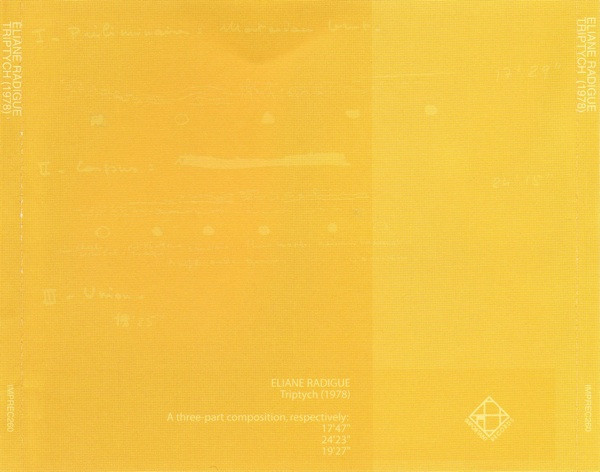 Eliane Radigue - Triptych | Important Records (IMPREC260) - 2