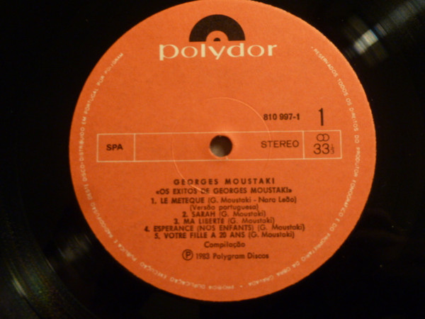 Georges Moustaki - Os Êxitos De Georges Moustaki | Polydor (810 997-1) - 2