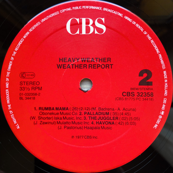 Weather Report - Heavy Weather | CBS (CBS 32358) - 4