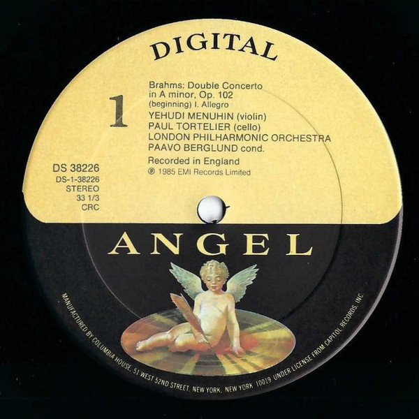 Johannes Brahms - Yehudi Menuhin , Paul Tortelier , London Philharmonic Orchestra , Paavo Berglund - Double Concerto [Vinyl] | Angel Records (DS 538226) - 4