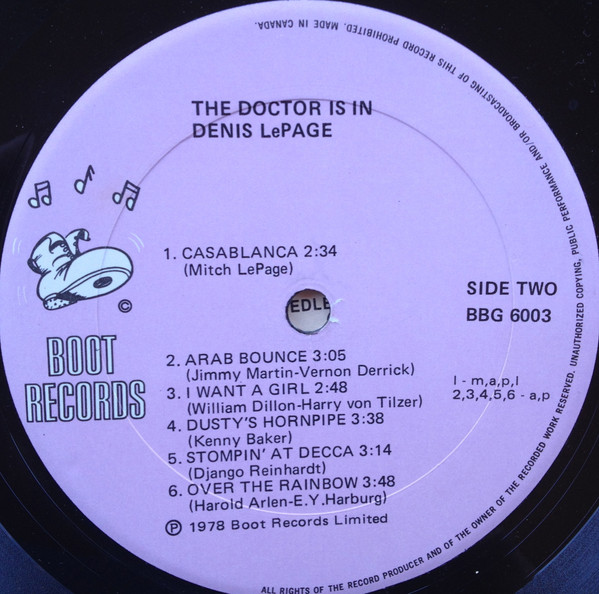 Denis LePage - The Doctor Is In | Boot Records (BBG 6003) - 4 Denis LePage - The Doctor Is In | Boot Records (BBG 6003) - 4