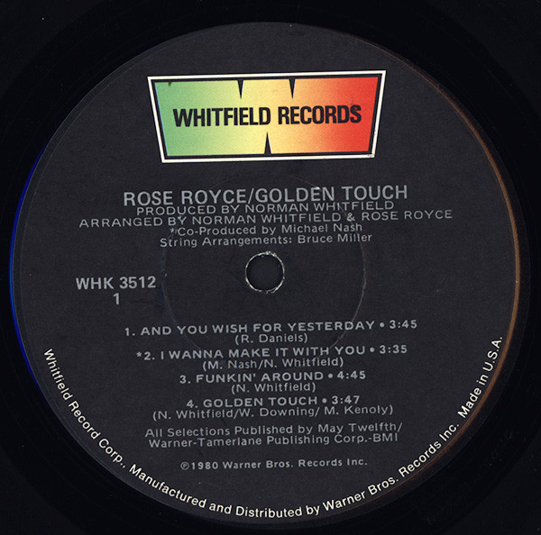 Rose Royce - Golden Touch | Whitfield Records (WHK 3512) - 3