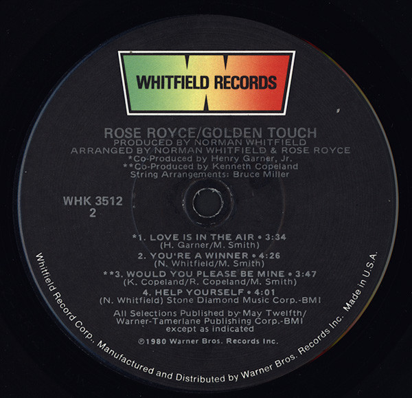 Rose Royce - Golden Touch | Whitfield Records (WHK 3512) - 4