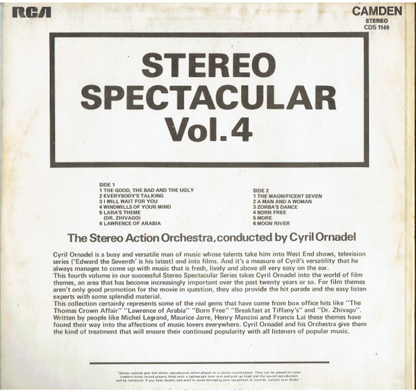 The Stereo Action Orchestra - Stereo Spectacular Volume 4 | RCA Camden (CDS 1149) - 2