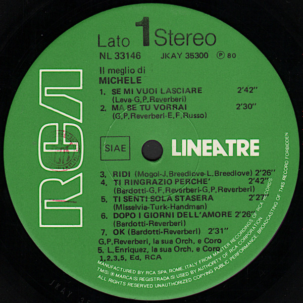 Michele - Il Meglio Di Michele | RCA (NL 33146) - 3 Michele - Il Meglio Di Michele | RCA (NL 33146) - 3