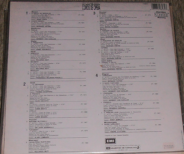 Various - Os Mais Célebres Coros de Opera | EMI (7498231) - 2