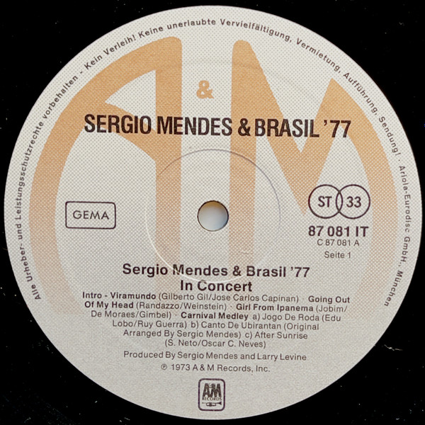 Sérgio Mendes & Brasil '77 - In Concert | A&M Records (87 081 IT) - 3