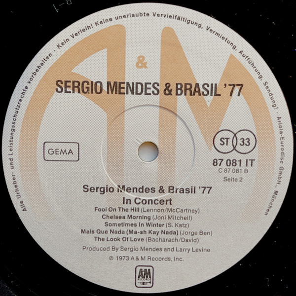 Sérgio Mendes & Brasil '77 - In Concert | A&M Records (87 081 IT) - 4