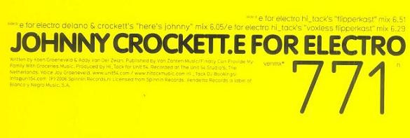 Johnny Crockett - E For Electro | Vendetta Records (VENMX 771 (N)) - main