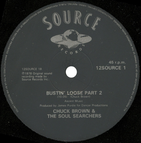 Chuck Brown & The Soul Searchers - Bustin' Loose (Parts 1 & 2) | Source Records (12 SOURCE 1) - 4
