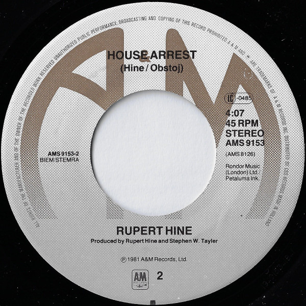 Rupert Hine - Surface Tension | A&M Records (AMS 9153) - 4