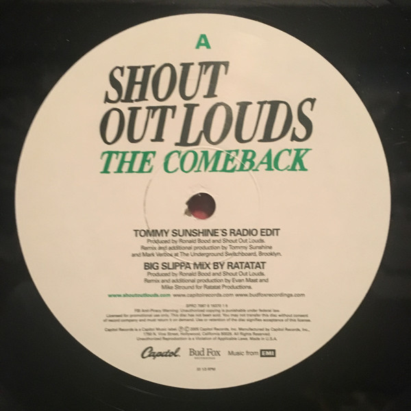 Shout Out Louds - The Comeback | Capitol Records (SPRO 7087 6 19370 1 5)