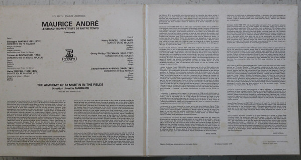 Maurice André , Sir Neville Marriner , The Academy Of St. Martin-in-the-Fields - Six Concertos Pour Trompette | Erato (STU 70871) - 2